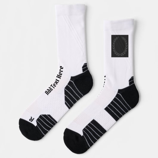 Fügen Sie Text hier gedruckte Crew mit Kronenblätt Socken (Links)