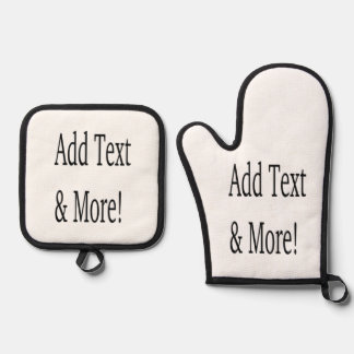 Fügen Sie Text & Mehr hinzu! Individualisieren Sie Ofenhandschuh & Topflappen-Set