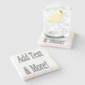 Fügen Sie Text & Mehr hinzu! Individualisieren Sie Steinuntersetzer (Seitenansicht)