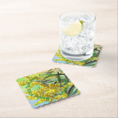 Fügen Sie Text Wattle & Gum Blätter Aussie Scallop Untersetzer (Vor Ort)