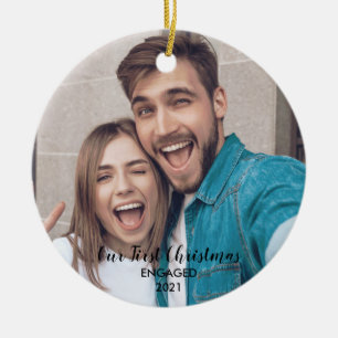 Fügen Sie unser erstes Weihnachtsfoto hinzu Herr u Keramik Ornament