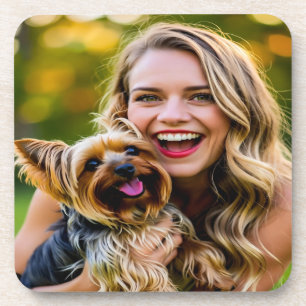 Fügen Sie Yorkshire Terrier Foto Personalisieren Getränkeuntersetzer