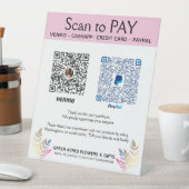 Fügen Sie zwei QR Codes Venmo Pay Hier Pedestzeich Sockelschild (In Situ)