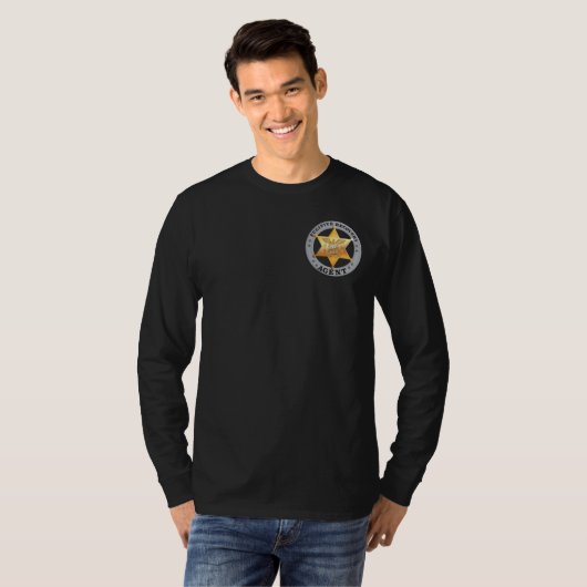 FUGITIVE ERHOLUNG AGENT ABZEICHEN Langschläfer T - T-Shirt (Vorne ganz)