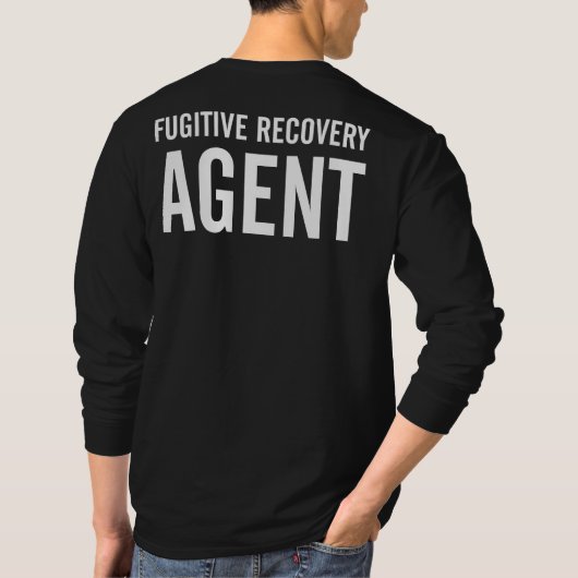 FUGITIVE ERHOLUNG AGENT ABZEICHEN T - Shirt (Rückseite)