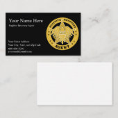 FUGITIVE ERHOLUNG AGENT ABZEICHEN Visitenkarte (Vorne/Hinten)