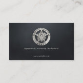 Fugitive Erholung Agent | Elegant Black Silver Visitenkarte (Rückseite)