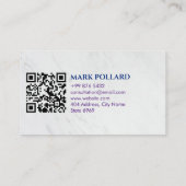 Fugitive Erholung Agent | Elegant White Visitenkarte (Rückseite)