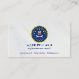 Fugitive Erholung Agent | Elegant White Visitenkarte