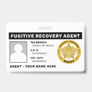 FUGITIVE ERHOLUNG AGENT Lanyard Abzeichen Ausweis