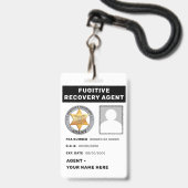 FUGITIVE ERHOLUNG AGENT Lanyard Abzeichen Ausweis (Vorderseite mit Lanyard)