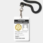 FUGITIVE ERHOLUNG AGENT Lanyard Abzeichen Ausweis (Vorderseite mit Lanyard)