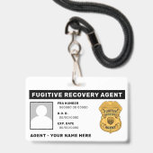 FUGITIVE ERHOLUNG AGENT Lanyard Abzeichen Ausweis (Rückseite mit Lanyard)