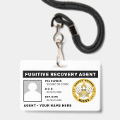 FUGITIVE ERHOLUNG AGENT Lanyard Abzeichen Ausweis (Rückseite mit Lanyard)