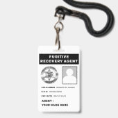 FUGITIVE ERHOLUNG AGENT Lanyard Abzeichen Ausweis (Vorderseite mit Lanyard)