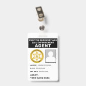 FUGITIVE ERHOLUNG UND DURCHSETZUNG DER LUFTFAHRT A AUSWEIS (Rückseite mit Clip)