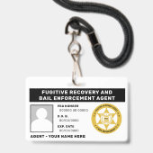 FUGITIVE ERHOLUNG UND DURCHSETZUNG DER LUFTFAHRT A AUSWEIS (Rückseite mit Lanyard)