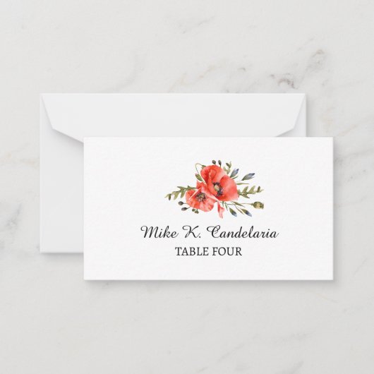 Fügt eine Bouquet-Platzkarte-Vorlage ein Mitteilungskarte (Vorderseite)