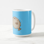 Fugu Sea Life Cartoon Design Kaffeetasse (VorderseiteRechts)
