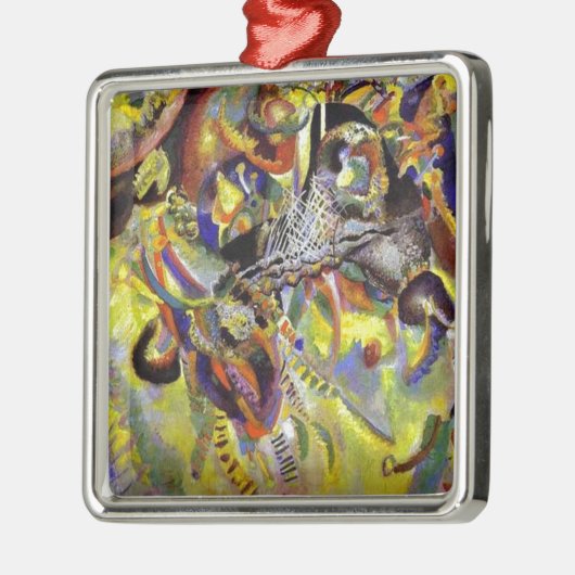 Fugue Abstrakte Malerei von Kandinsky Silbernes Ornament (Links)