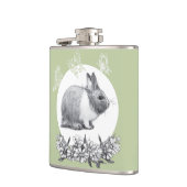 Fühl das Kaninchen. Bleistift zeichnend. Flachmann (Links)