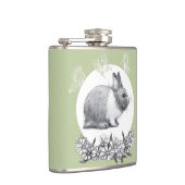 Fühl das Kaninchen. Bleistift zeichnend. Flachmann (Rechts)