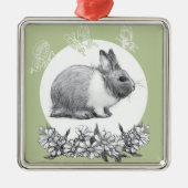 Fühl das Kaninchen. Bleistift zeichnend. Ornament Aus Metall (Vorne)