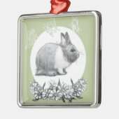 Fühl das Kaninchen. Bleistift zeichnend. Ornament Aus Metall (Links)