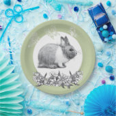 Fühl das Kaninchen. Bleistift zeichnend. Pappteller (Party)