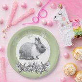 Fühl das Kaninchen. Bleistift zeichnend. Pappteller (Party)