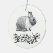 Fühl das Kaninchen. Stift zeichnend einfarbig Keramik Ornament (Links)