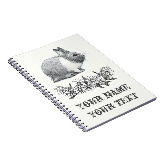 Fühl das Kaninchen. Stift zeichnend einfarbig Notizblock (Rechte Seite)