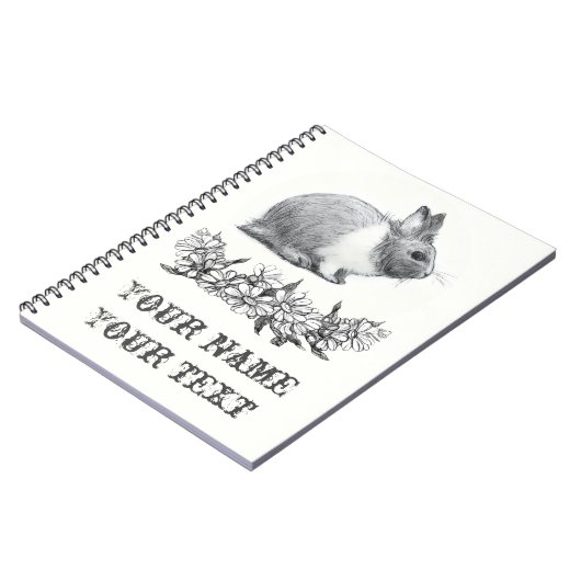 Fühl das Kaninchen. Stift zeichnend einfarbig Notizblock (Linke Seite)