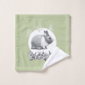 Fühl das Kaninchen. Zeichnend Stift Badhandtuch Set (Waschlappen)