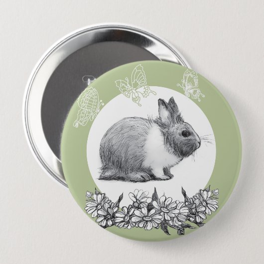 Fühl das Kaninchen. Zeichnend Stift Button (Vorne & Hinten)