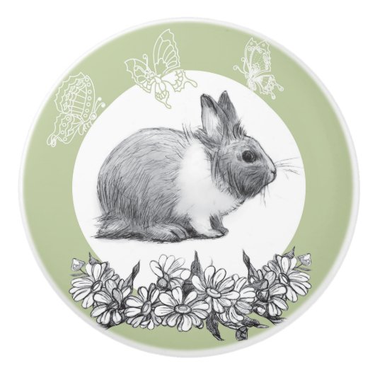 Fühl das Kaninchen. Zeichnend Stift Keramikknauf (Vorderseite)