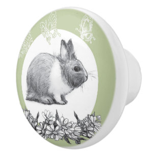 Fühl das Kaninchen. Zeichnend Stift Keramikknauf