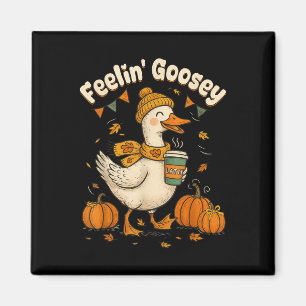 Fühl dich gänsehaut Herbst Gans Kürbis-Gewürz Kaff Magnet