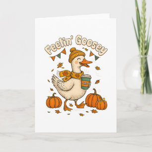 Fühl dich gänsehaut-mäßig Herbst-Gans-Kürbis-Gewür Karte