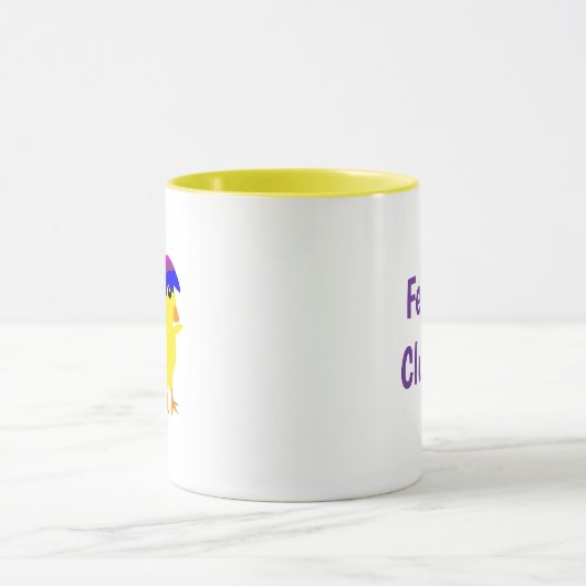 Fühl dich gluckig Lustiges Küken Design Tasse (Zentrum)