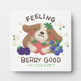 Fühl dich gut mit Beeren: Süßer Hund mit Beeren Fotoplatte
