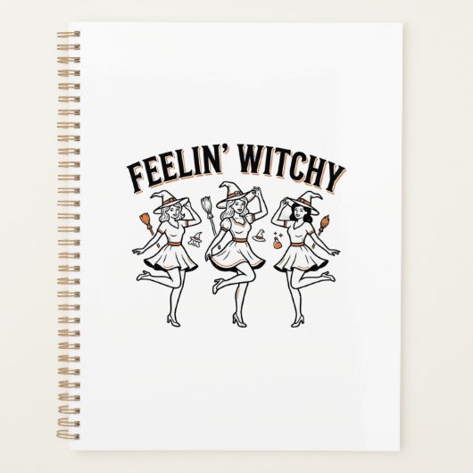 Fühl dich verhext Retro Halloween Hexen Planer (Vorderseite)
