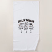 Fühl dich verhext Retro Halloween Hexen Strandtuch (Vorderseite)