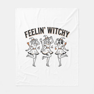 Fühl mich verhext Retro Halloween Hexen Fleecedecke