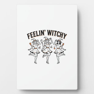 Fühl mich verhext Retro Halloween Hexen Fotoplatte