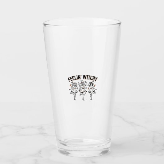 Fühl mich verhext Retro Halloween Hexen Glas (Vorderseite)