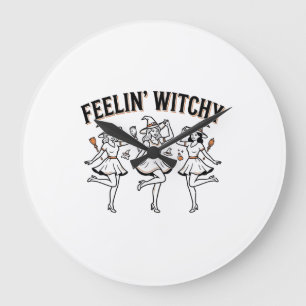 Fühl mich verhext Retro Halloween Hexen Große Wanduhr