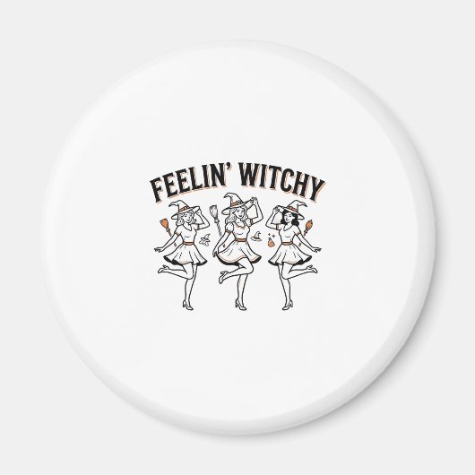 Fühl mich verhext Retro Halloween Hexen Magnet (Vorne)