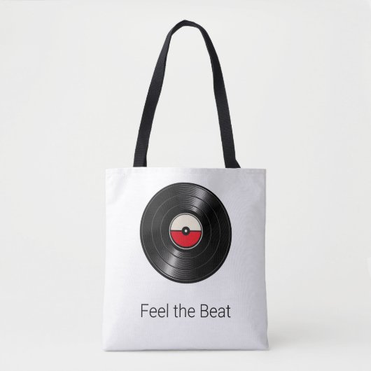 Fühle den Beat Retro-Vinyl-Tasche Tasche (Vorderseite)