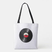 Fühle den Beat Retro-Vinyl-Tasche Tasche (Rückseite)